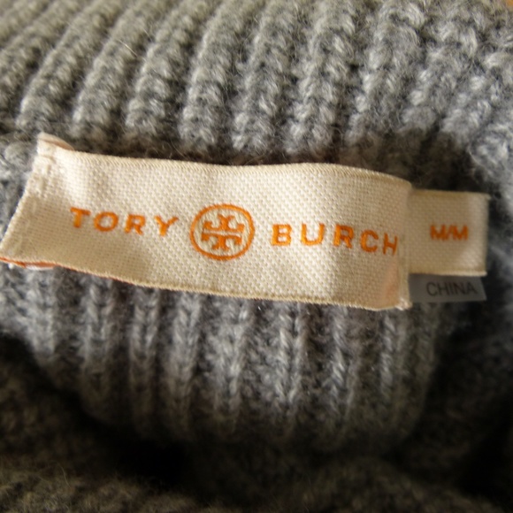 Tory Burch Gray Cashmere Blend Inez Turtleneck - Picture 2 of 5